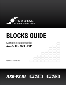 FRACTAL AUDIO BLOCKS GUIDE TABLE of CONTENTS Product Comparison