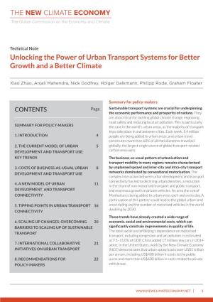 Unlocking the Power of Urban Transport Systems for Better Growth and a Better Climate