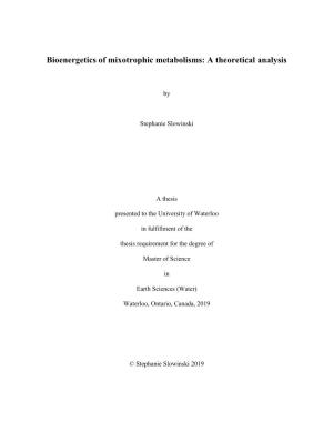 Bioenergetics of Mixotrophic Metabolisms: a Theoretical Analysis