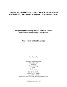 Case Study of South Africa