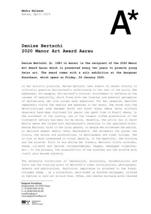 Media Release 2020 Manor Art Award Aarau