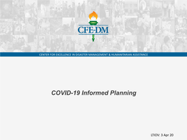 COVID-19 Informed Planning