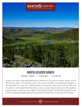 North Ochoco Ranch Mitchell, Oregon | 8,780 Acres | $11,750,000