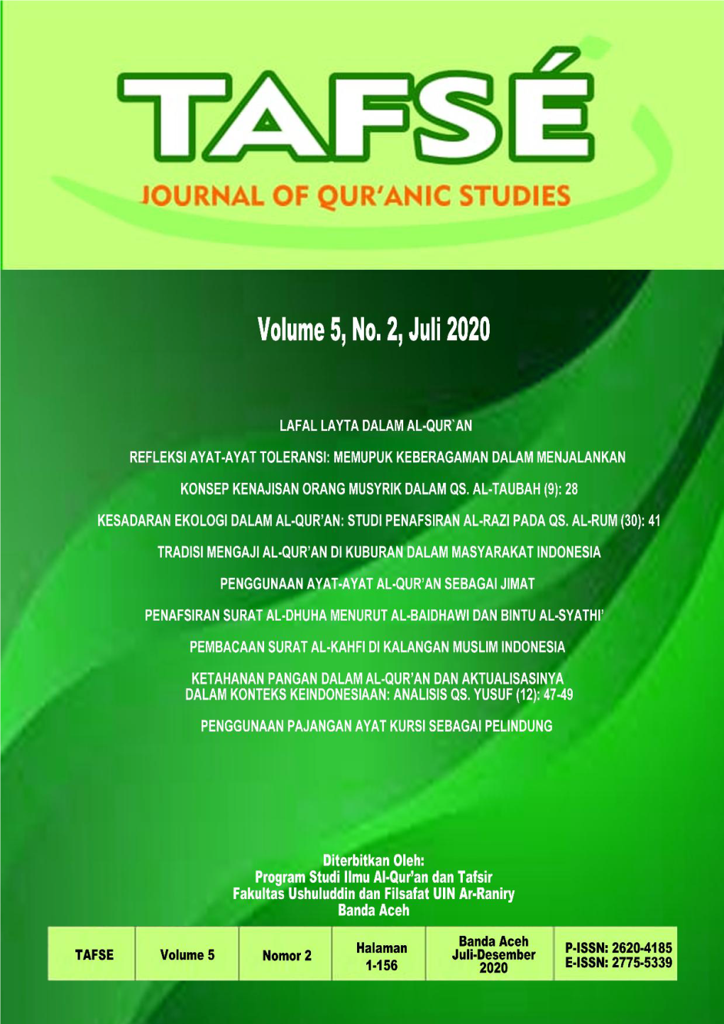 TAFSÈ Journal of Qur’Anic Studies