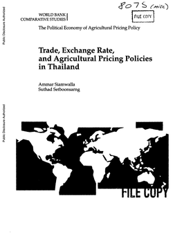 Trade, Exchange Rate, and Agricultural Pricing Policies in Thailand