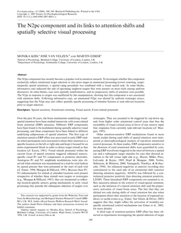 The N2pc Component and Its Links to Attention Shifts and Spatially Selective Visual Processing