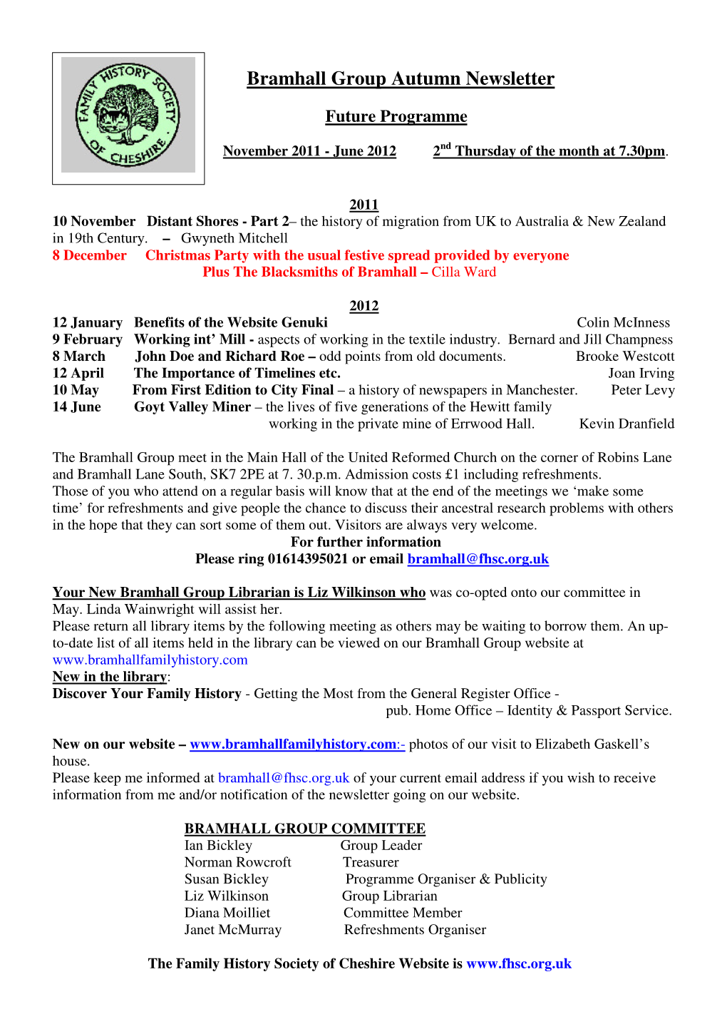 Bramhall Group Autumn Newsletter