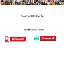 Apps That Offer Live Tv
