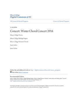 Concert & Recital Programs Concert & Recital Programs