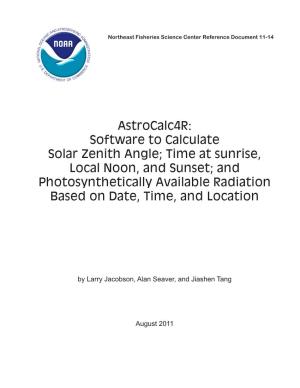 Astrocalc4r: Software to Calculate Solar Zenith Angle