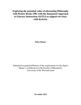 With the Integrated Approach to Literacy Instruction (IATLI) to Support Two Boys with Dyslexia