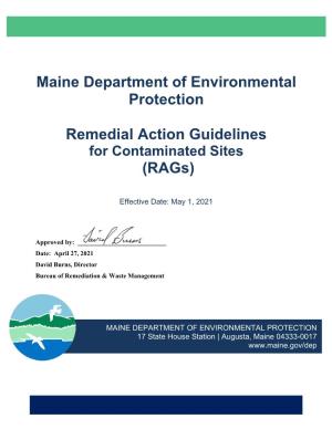 Maine Remedial Action Guidelines (Rags) for Contaminated Sites