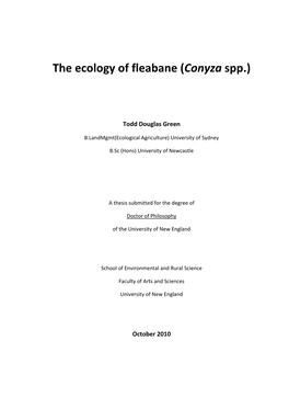 The Ecology of Fleabane (Conyza Spp.)