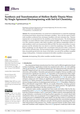 Synthesis and Transformation of Hollow Rutile Titania Wires by Single Spinneret Electrospinning with Sol-Gel Chemistry