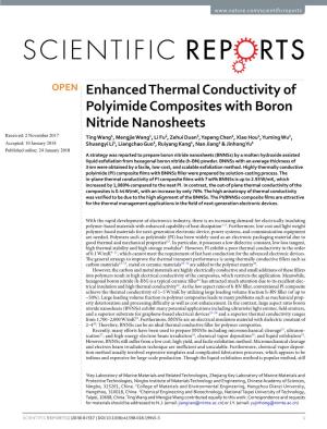Enhanced Thermal Conductivity of Polyimide Composites with Boron