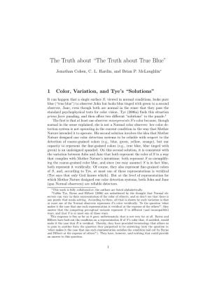 The Truth About “The Truth About True Blue”