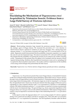 Elucidating the Mechanism of Trypanosoma Cruzi Acquisition by Triatomine Insects: Evidence from a Large Field Survey of Triatoma Infestans