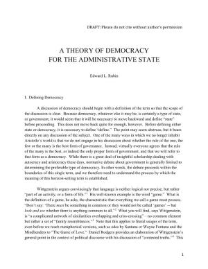 A Theory of Democracy for the Administrative State