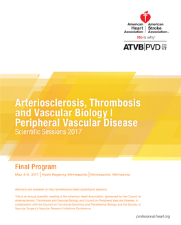 Arteriosclerosis, Thrombosis and Vascular Biology I Peripheral Vascular Disease