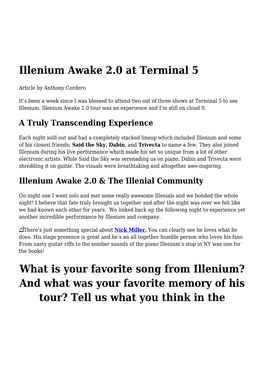 Illenium Awake 2.0 at Terminal 5