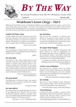 Sept Wodehouse's Lesser Clergy