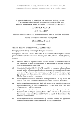Commission Decision of 19 October 2007