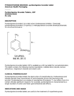Pyridostigmine Bromide Tablets, USP 8249401/0420 Rx Only
