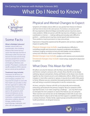 Multiple Sclerosis (MS) What Do I Need to Know?