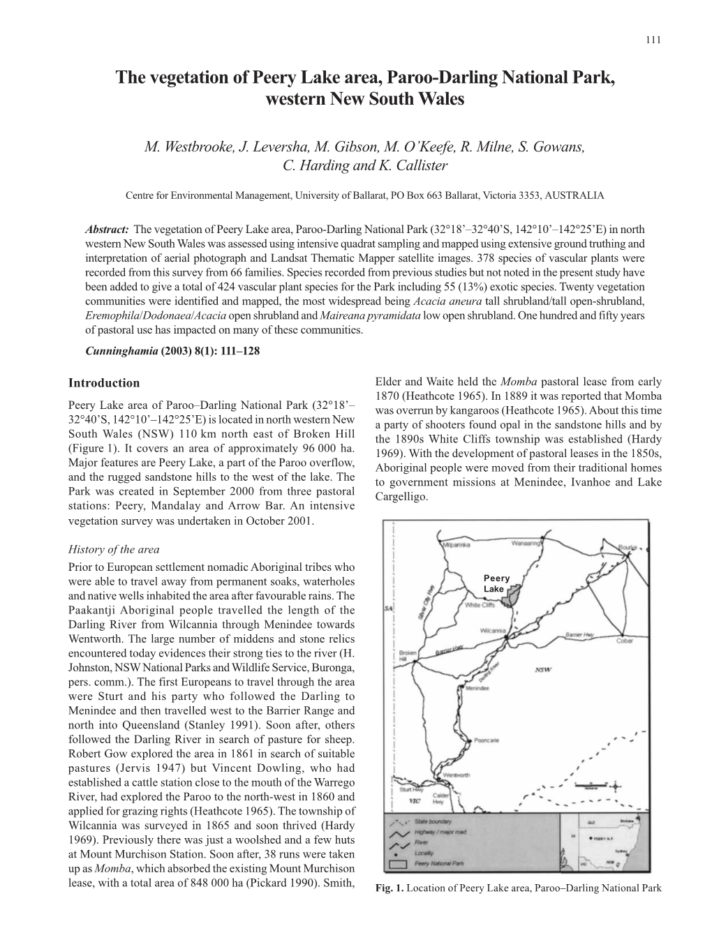 Cunninghamia : a Journal of Plant Ecology for Eastern Australia