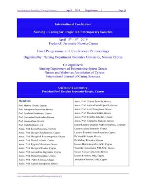 International Conference Nursing – Caring for People in Contemporary
