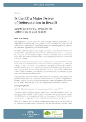 Is the EU a Major Driver of Deforestation in Brazil?