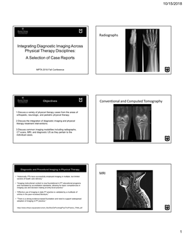 Integrating Diagnostic Imaging Across Physical Therapy Disciplines: a Selection of Case Reports