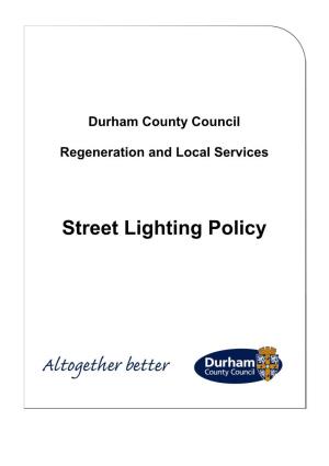 Street Lighting Policy Street Lighting Policy Feb 2016 V3