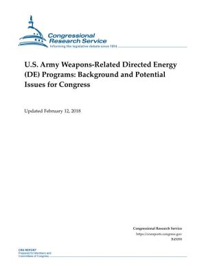US Army Weapons-Related Directed Energy