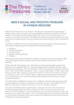 Men's Sexual and Prostate Problems in Chinese Medicine