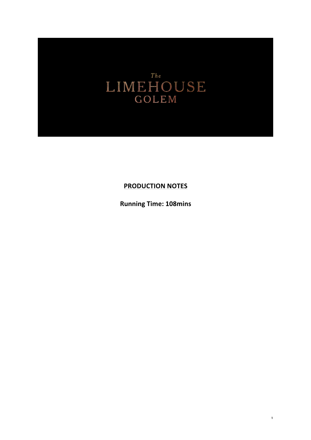 The Limehouse Golem’ by