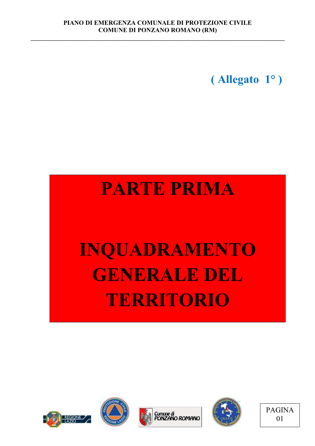 Parte Prima Inquadramento Generale Del Territorio