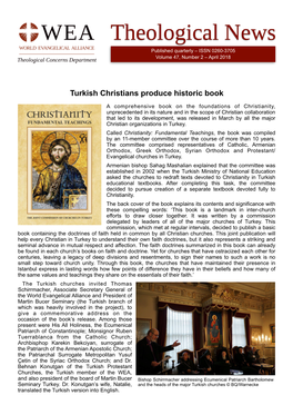 Theological News Published Quarterly – ISSN 0260-3705 Volume 47, Number 2 – April 2018