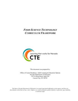 Food Science Technology Curriculum Framework