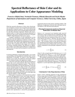 Spectral Reflectance of Skin Color and Its Applications to Color Appearance Modeling