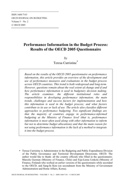 OECD JOURNAL on BUDGETING Volume 5 – No