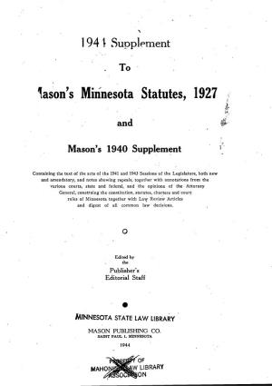 Mason's Minnesota Statutes, 1927