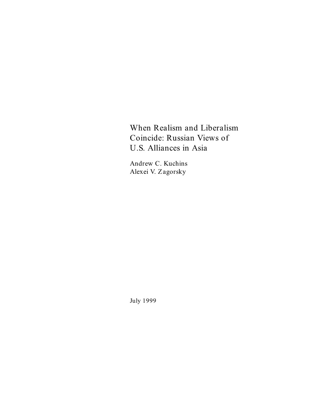 Russian Views of US Alliances in Asia