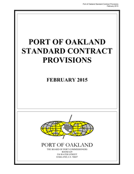 Port of Oakland Standard Contract Provisions February 2015