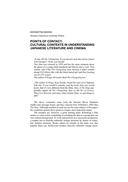 Cultural Contexts in Understanding Japanese Literature and Cinema