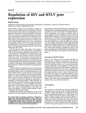 Regulation of HIV and HTLV Gene Expression