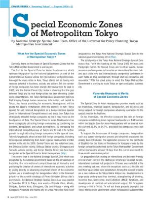 Pecial Economic Zones of Metropolitan Tokyo Sby National Strategic Special Zone Team, Office of the Governor for Policy Planning, Tokyo Metropolitan Government