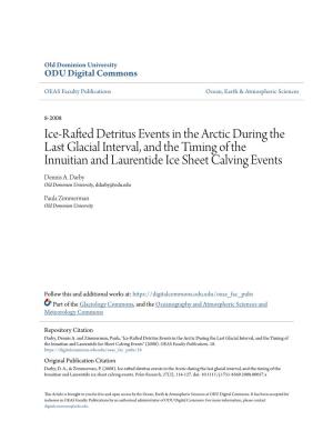 Ice-Rafted Detritus Events in the Arctic During the Last Glacial Interval, and the Timing of the Innuitian and Laurentide Ice Sheet Calving Events Dennis A