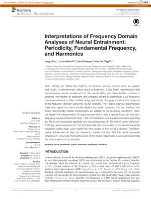 Interpretations of Frequency Domain Analyses of Neural Entrainment: Periodicity, Fundamental Frequency, and Harmonics