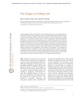 The Origins of Cellular Life